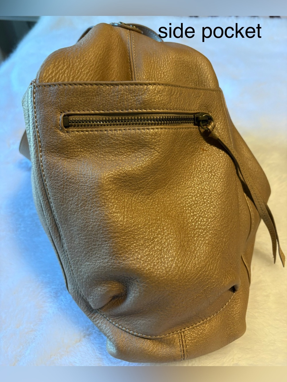 Very Cool Tan Leather Fossil Hobo Bag - Picture 9 of 11